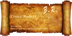 Zintz Rudolf névjegykártya